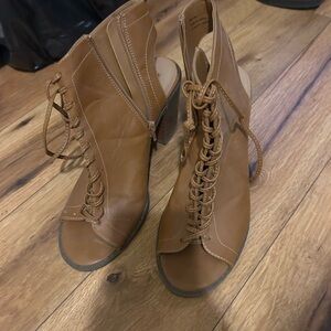 Brown Lace-Up Ankle Boots
